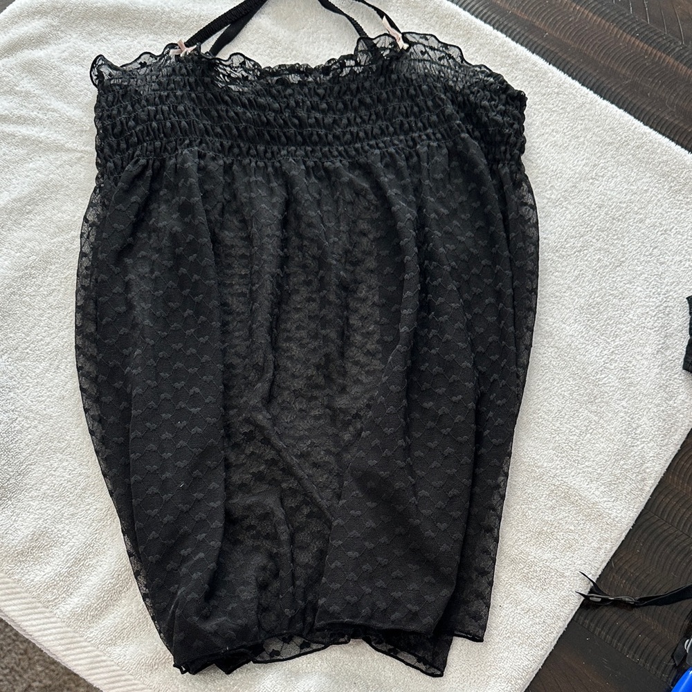 Elegant Black Lace Chemise